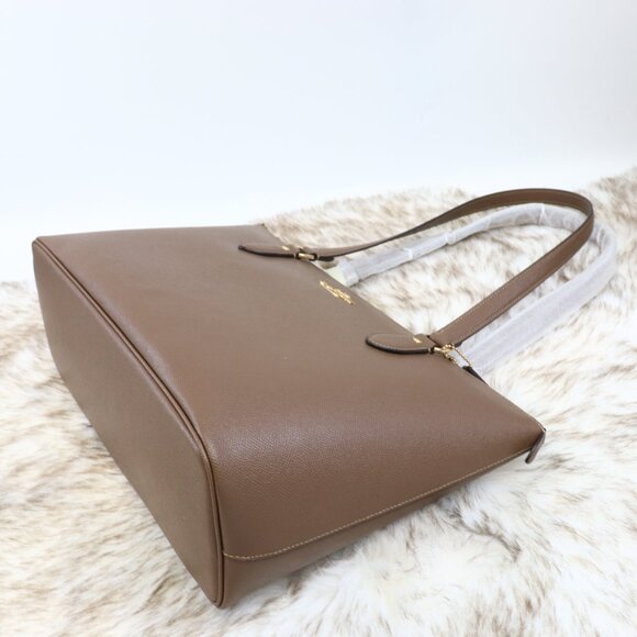 Coach Gallery Tote Bag Leather CV402 Gold/Dark Stone - Picture 7 of 12